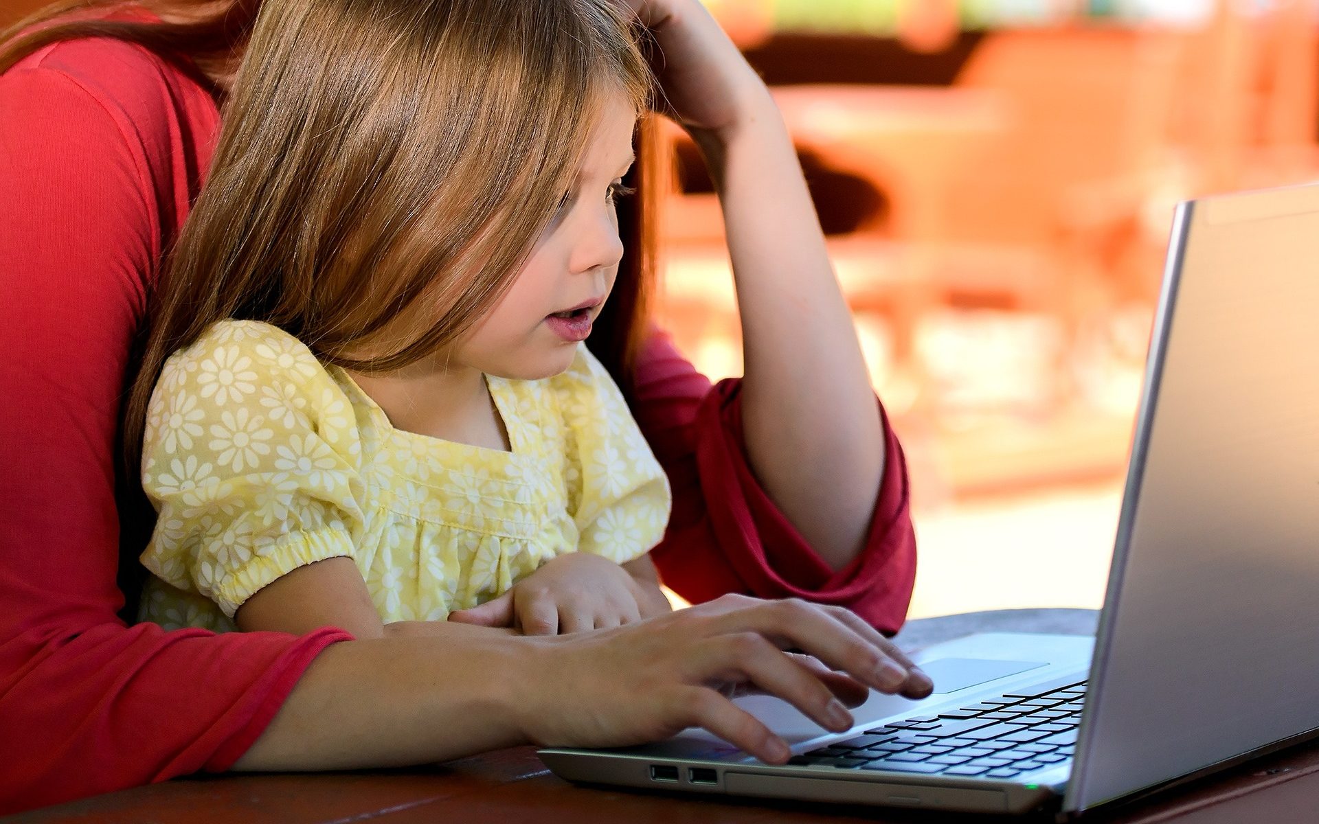 Child with laptop